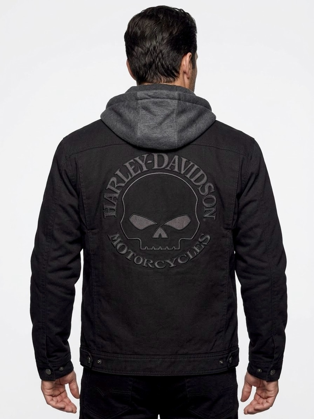 Harley-Davidson Men's Black Hooded Skull Jacket